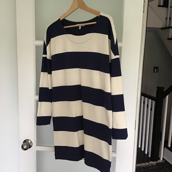 French fleece nautical stripe dress - Picture 1 of 2